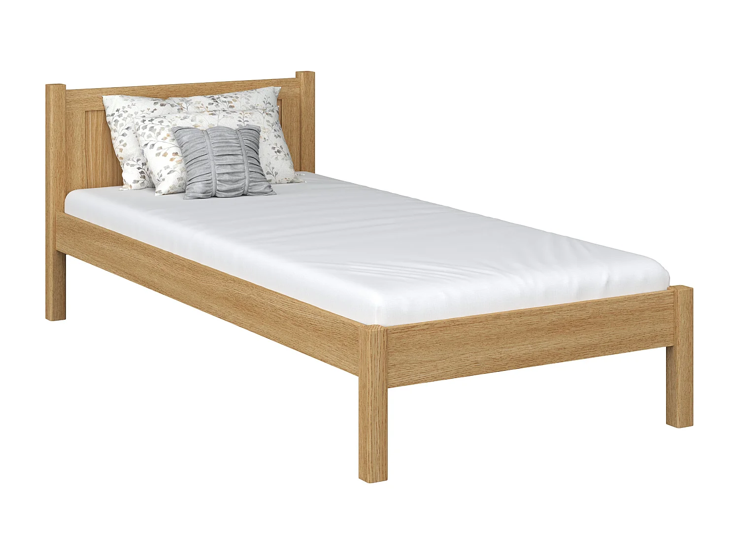 Lit simple en chêne N02 Chêne Naturel 90x180