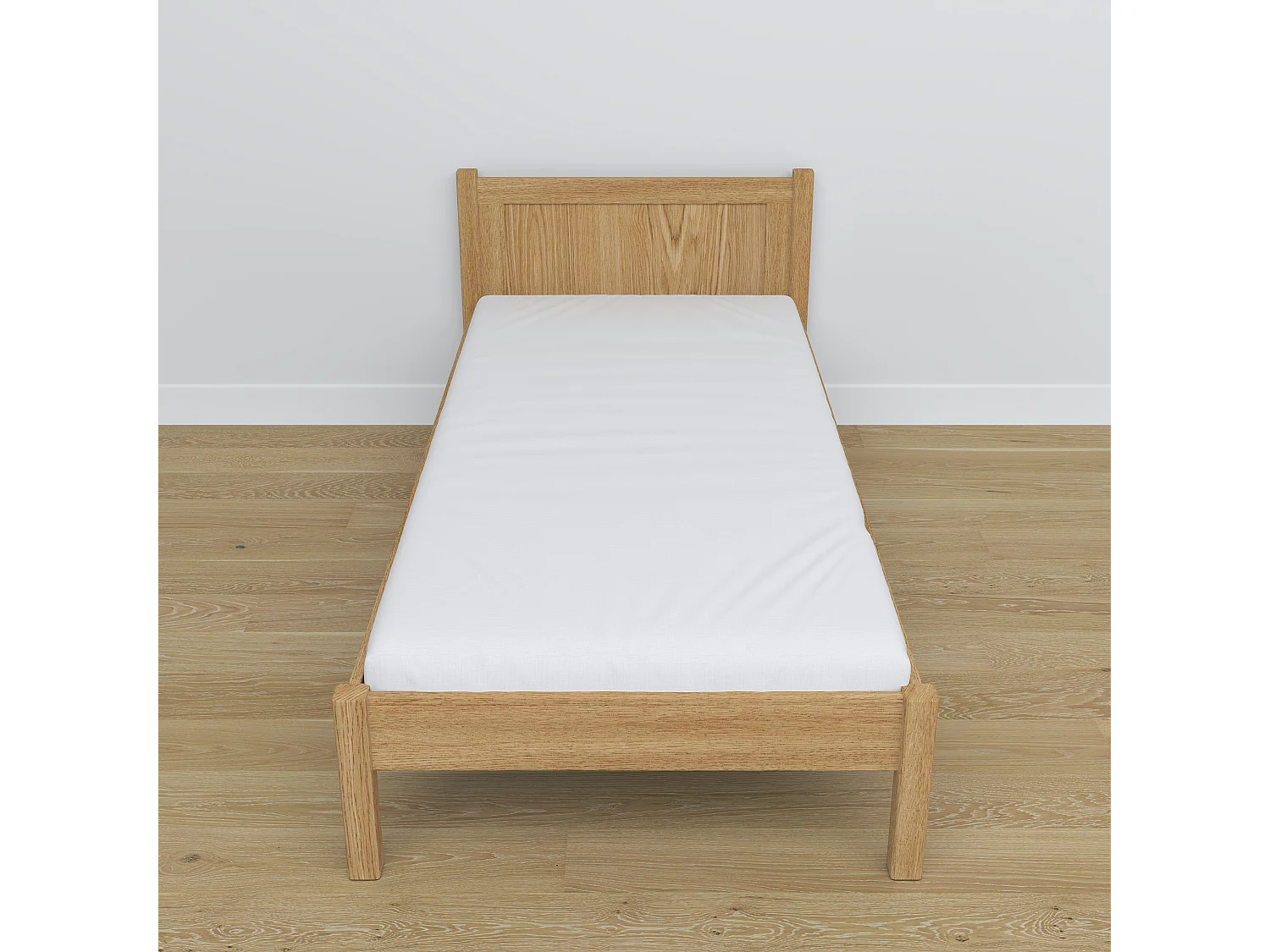 Lit simple en chêne N02 Chêne Naturel 90x180