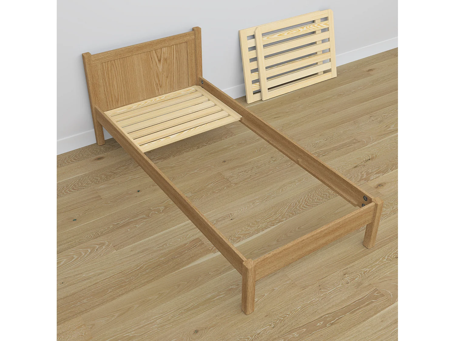Lit simple en chêne - avec tiroir N02 Chêne Naturel 80x200