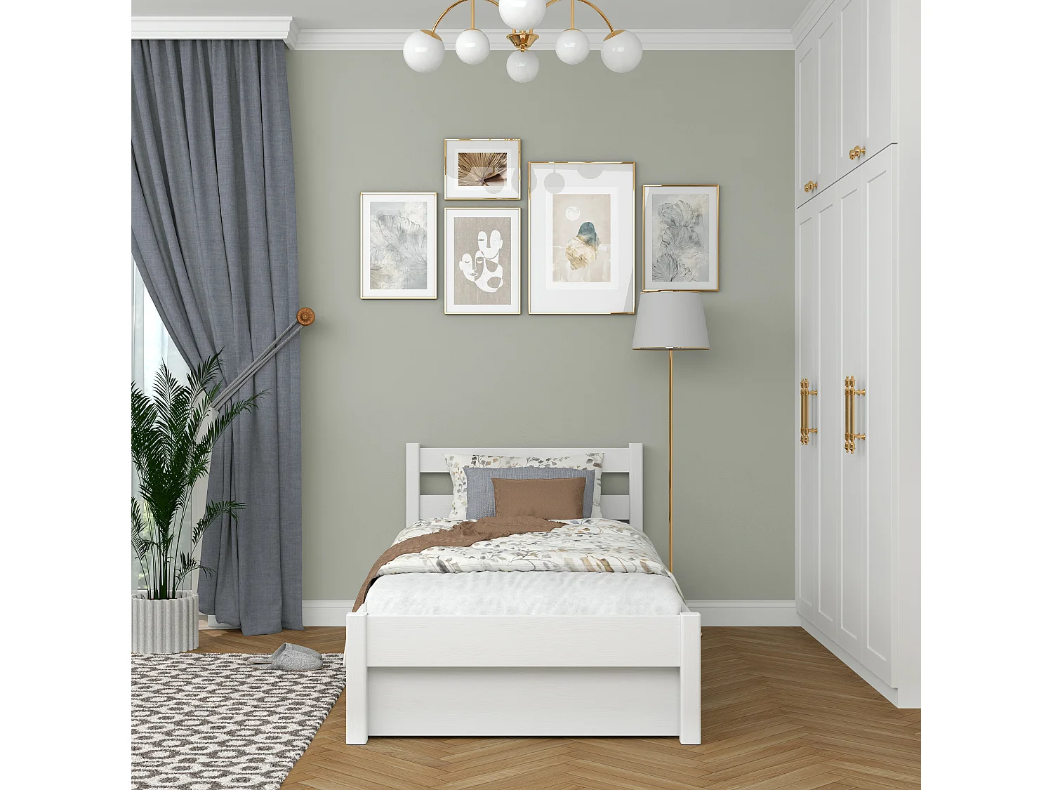 BETT mit Schublade N01 Weiß 80x180