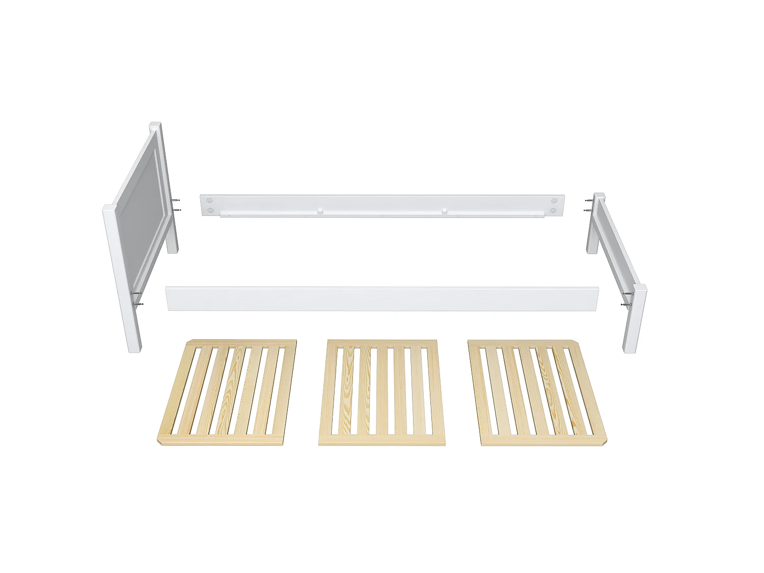 Lit simple en bois - avec tiroir N02 Blanc 90x200