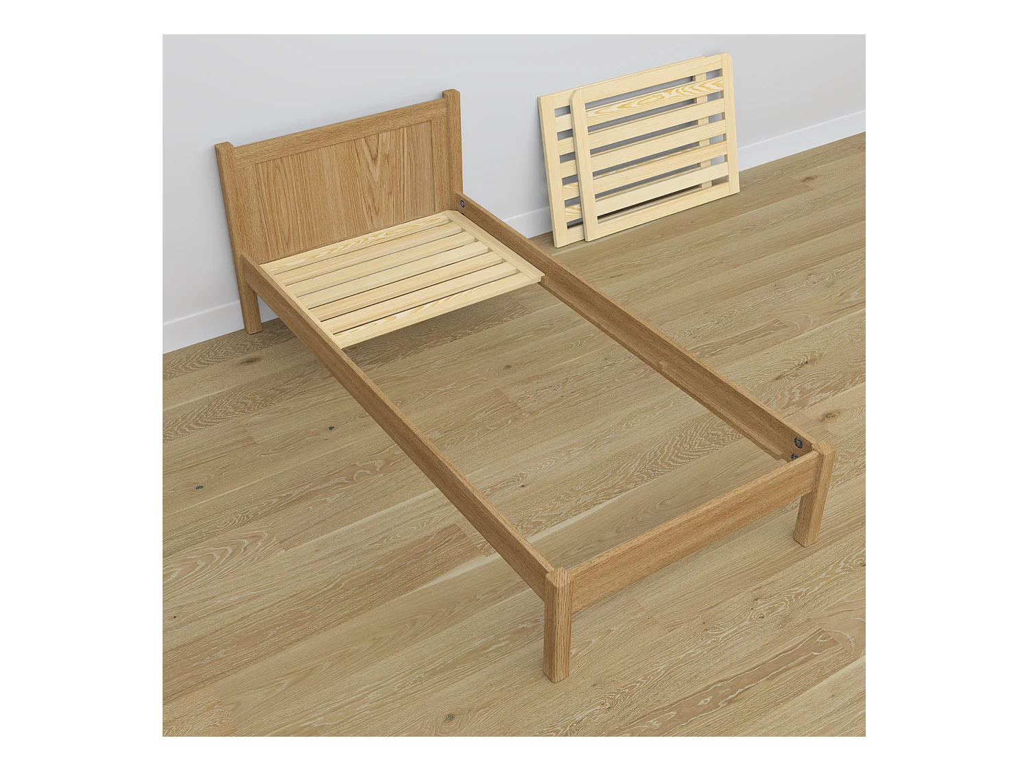 Lit simple en chêne N02 Chêne Naturel 120x200