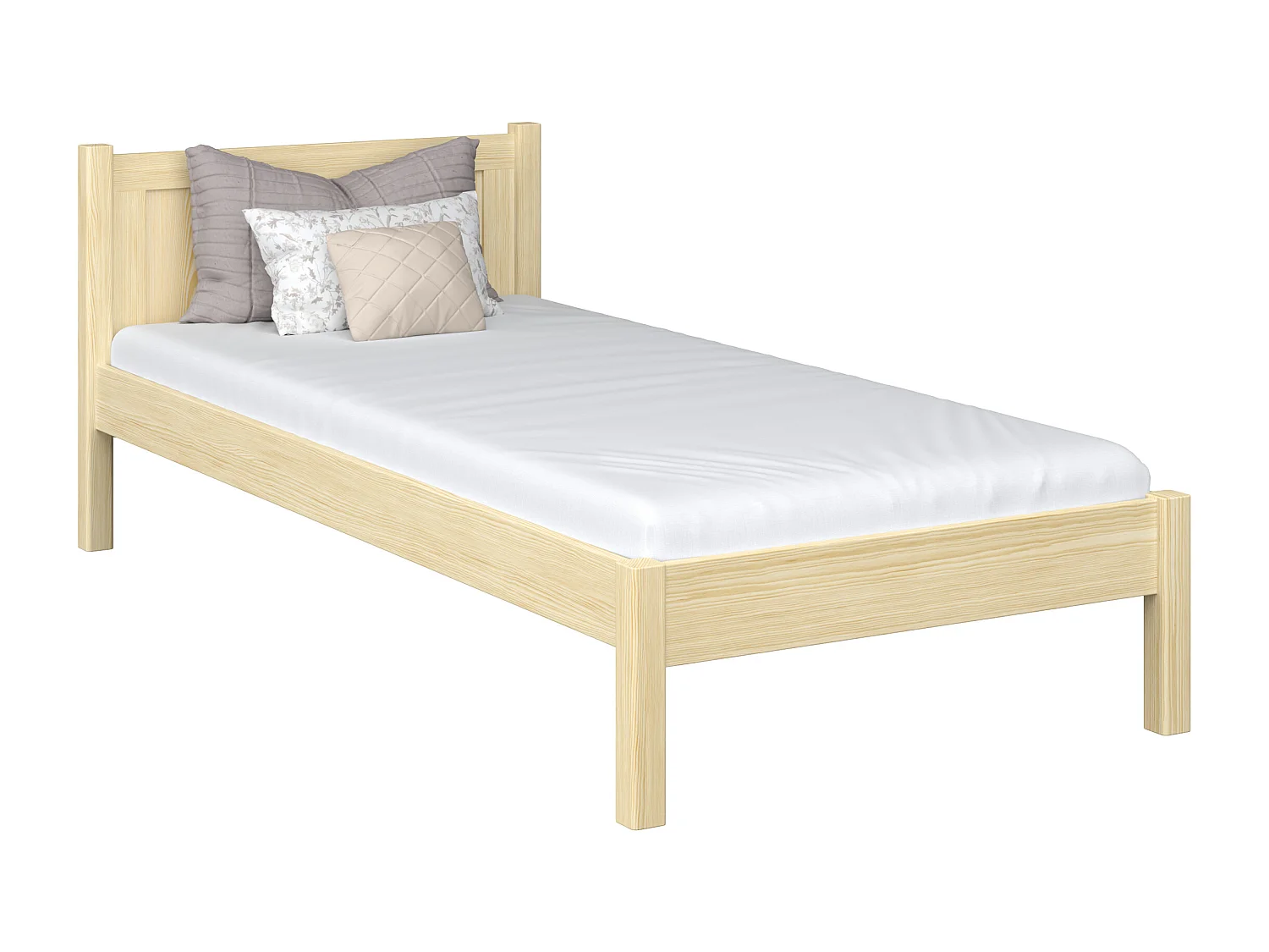 Lit simple en bois N02 Pin Clair 120x180
