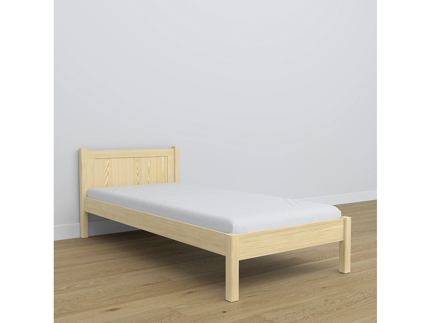 Lit simple en bois N02 Pin Clair 120x180