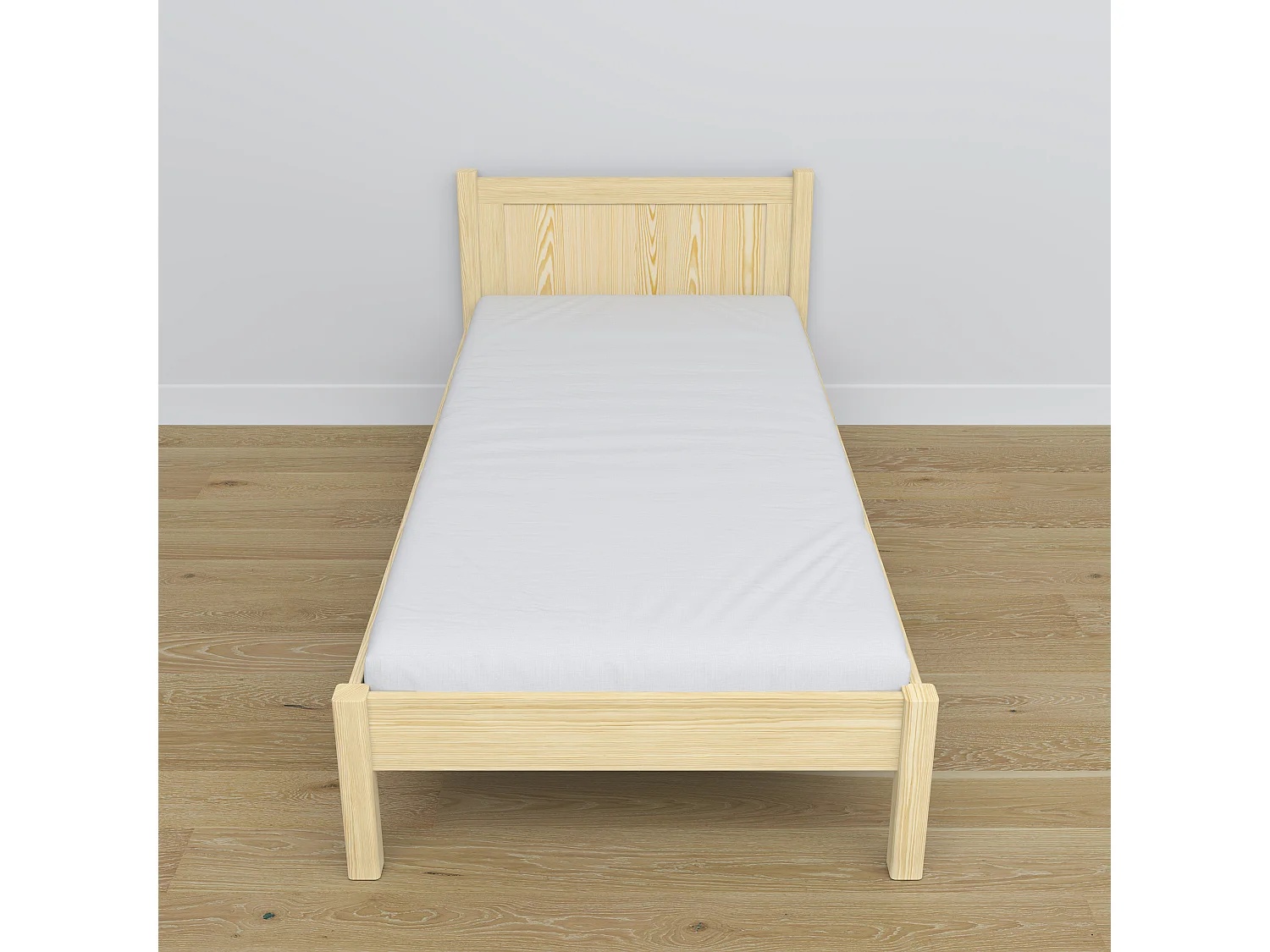 Lit simple en bois N02 Pin Clair 120x180