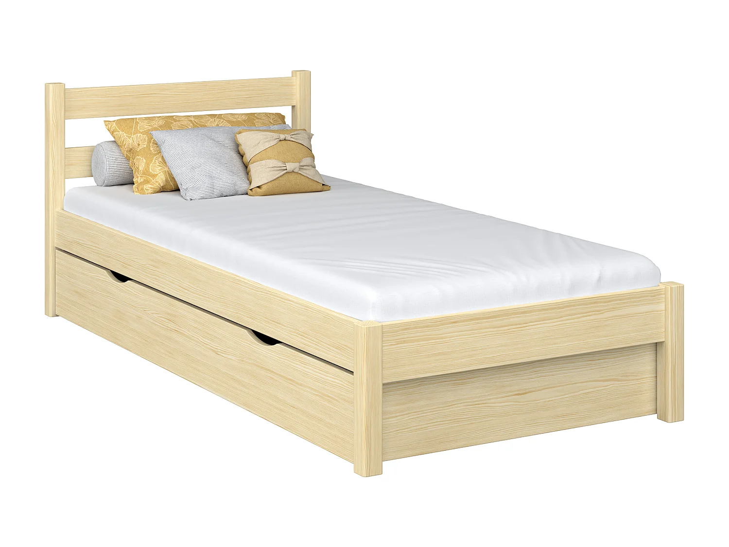 BETT mit Schublade N01 Klare Kiefer 100x190