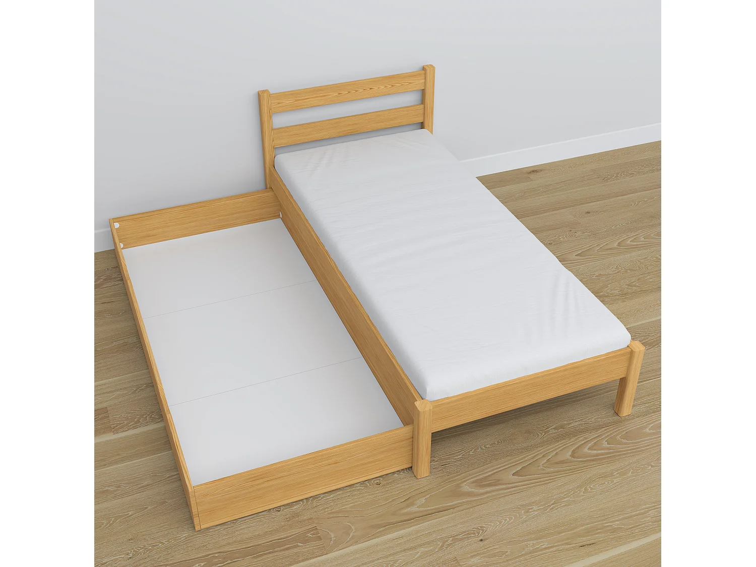 Lit simple en bois - avec tiroir N01 Pin Naturel 120x200