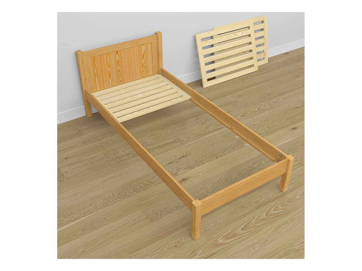 Lit simple en bois - avec tiroir N02 Pin Naturel 80x200