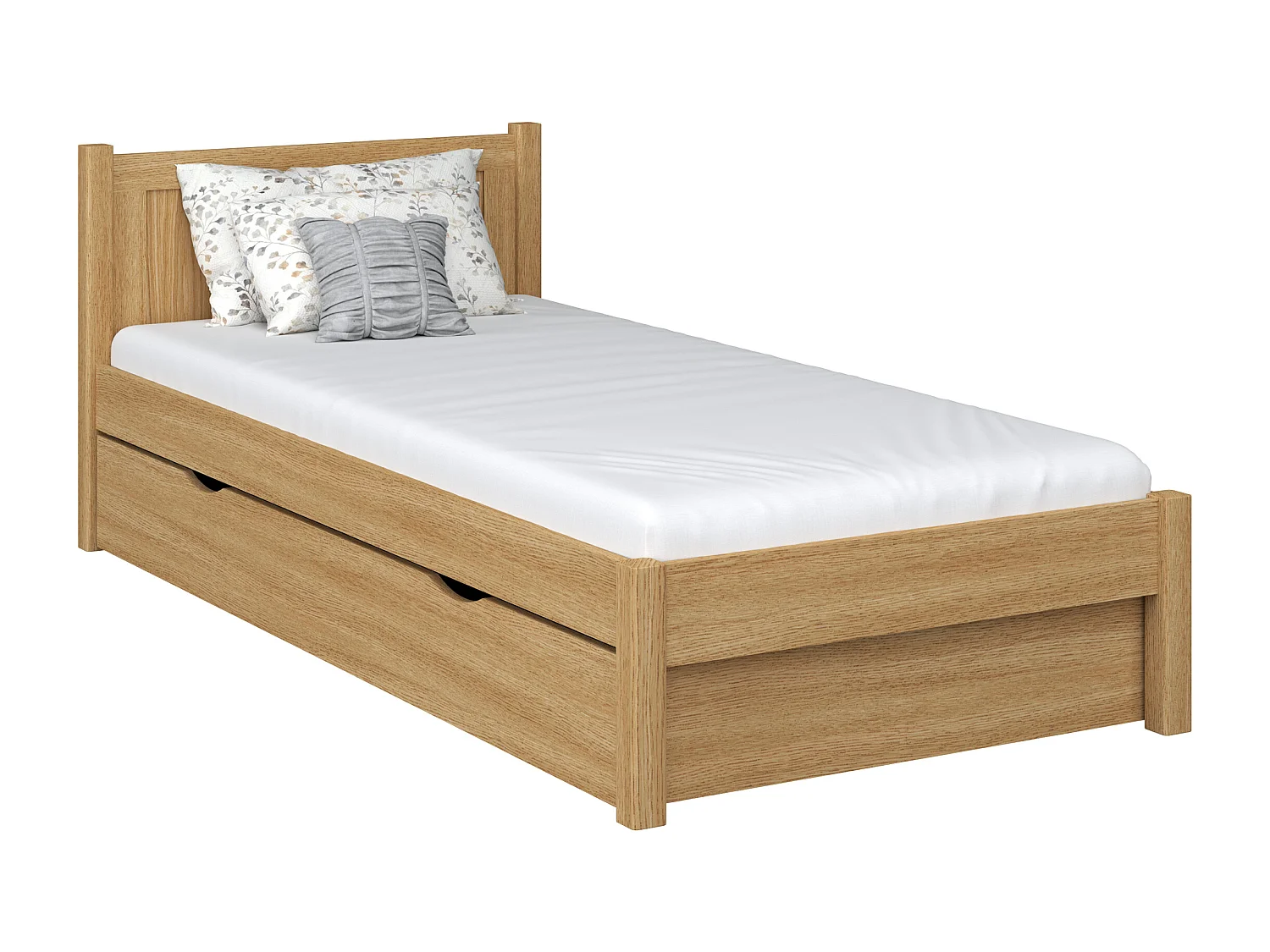 Lit simple en chêne - avec tiroir N02 Chêne Naturel 90x200