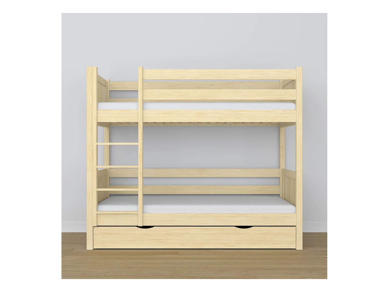 Lit superposé en bois - avec tiroir N02 Pin Clair 80x190