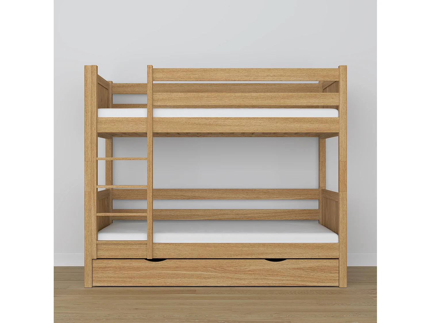 Lit superposé en chêne - avec tiroir N02 Chêne Naturel 90x200