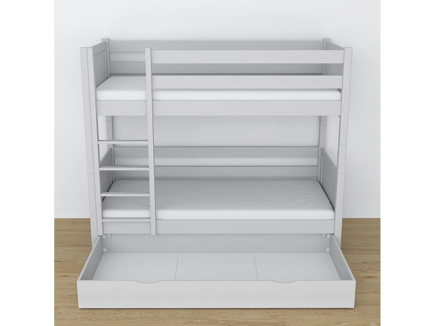 Lit superposé en bois - avec tiroir N02 Gris 120x190