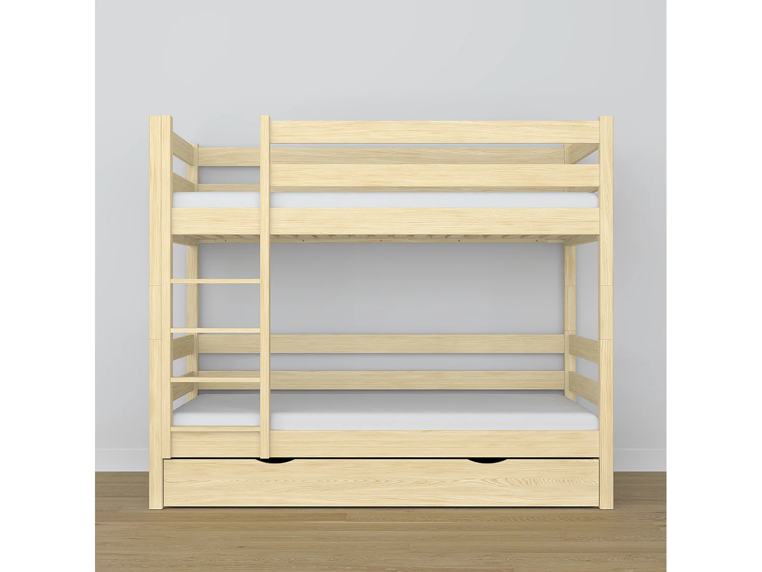 Lit superposé en bois - avec tiroir N01 Pin Clair 120x180