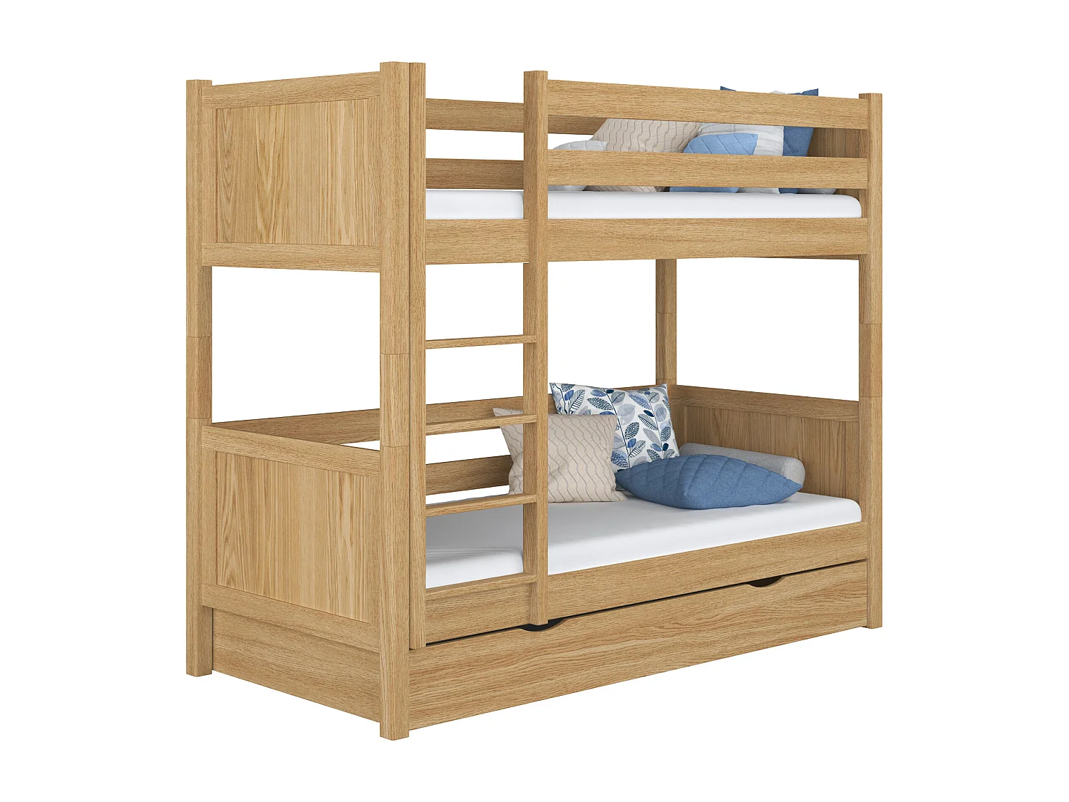 ETAGENBETT N02 mit Schublade Eiche Natur 100x190