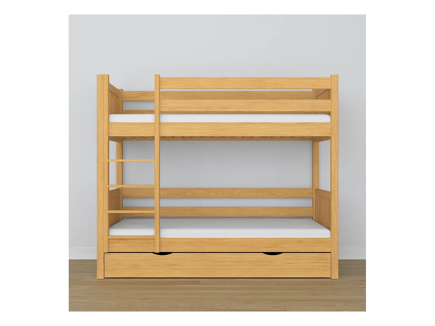 Lit superposé en bois - avec tiroir N02 Pin Naturel 80x200