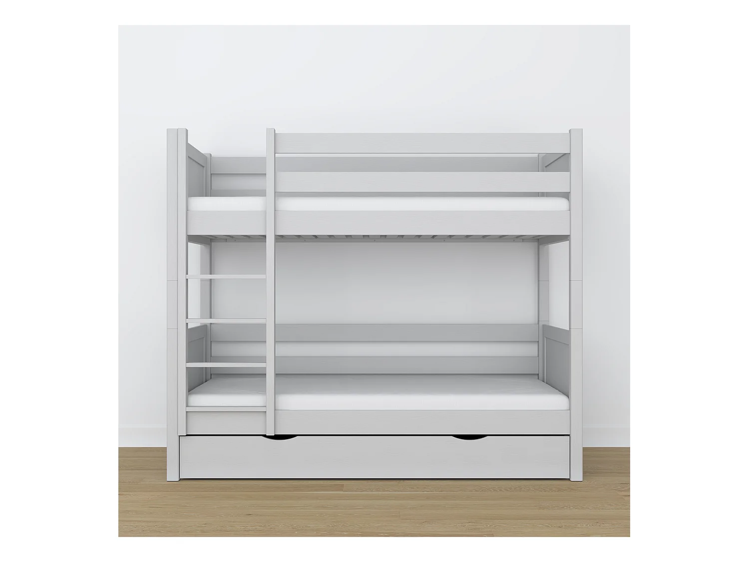 Lit superposé en bois - avec tiroir N02 Gris 100x180