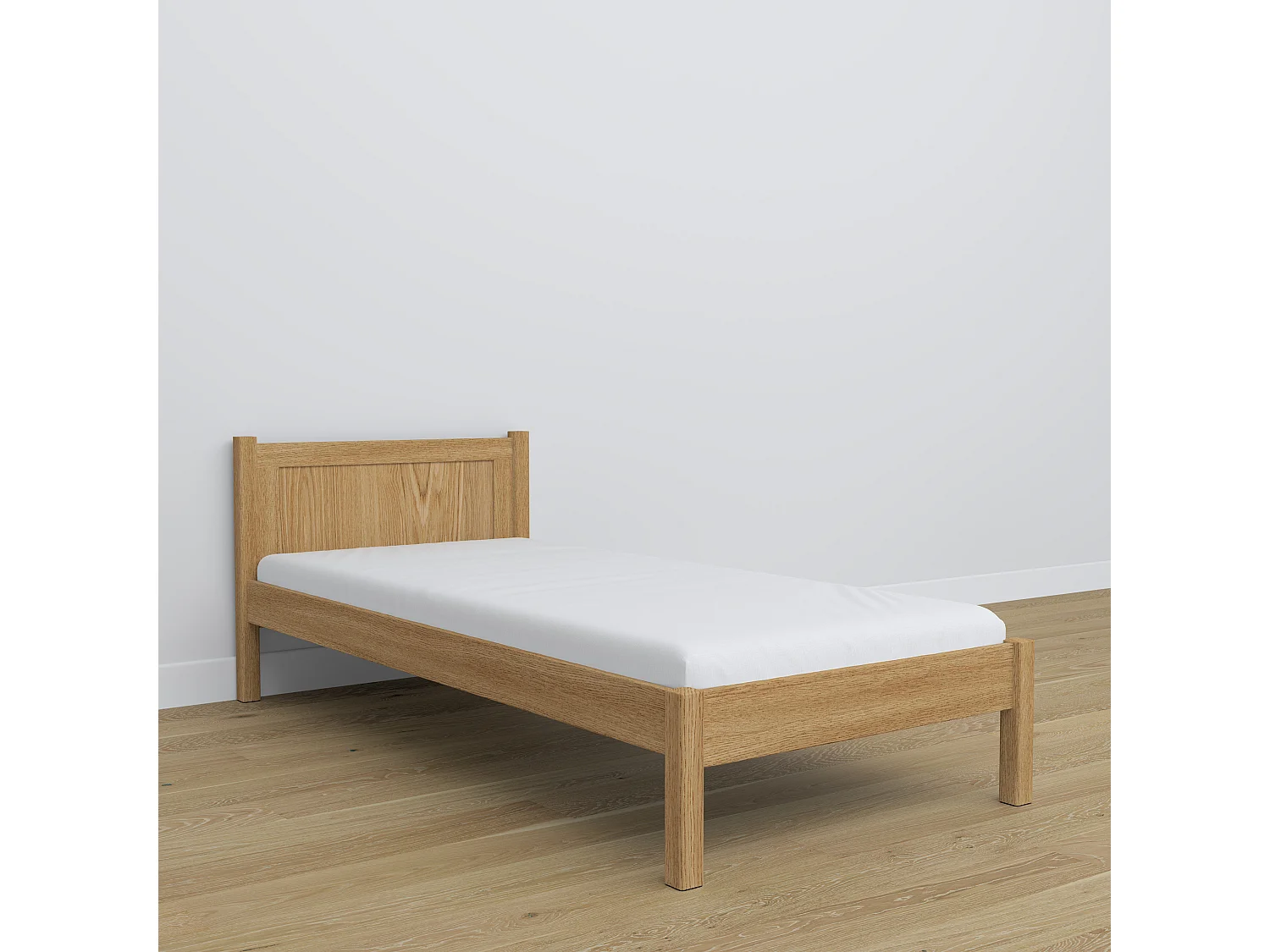 Lit simple en chêne N02 Chêne Naturel 100x180