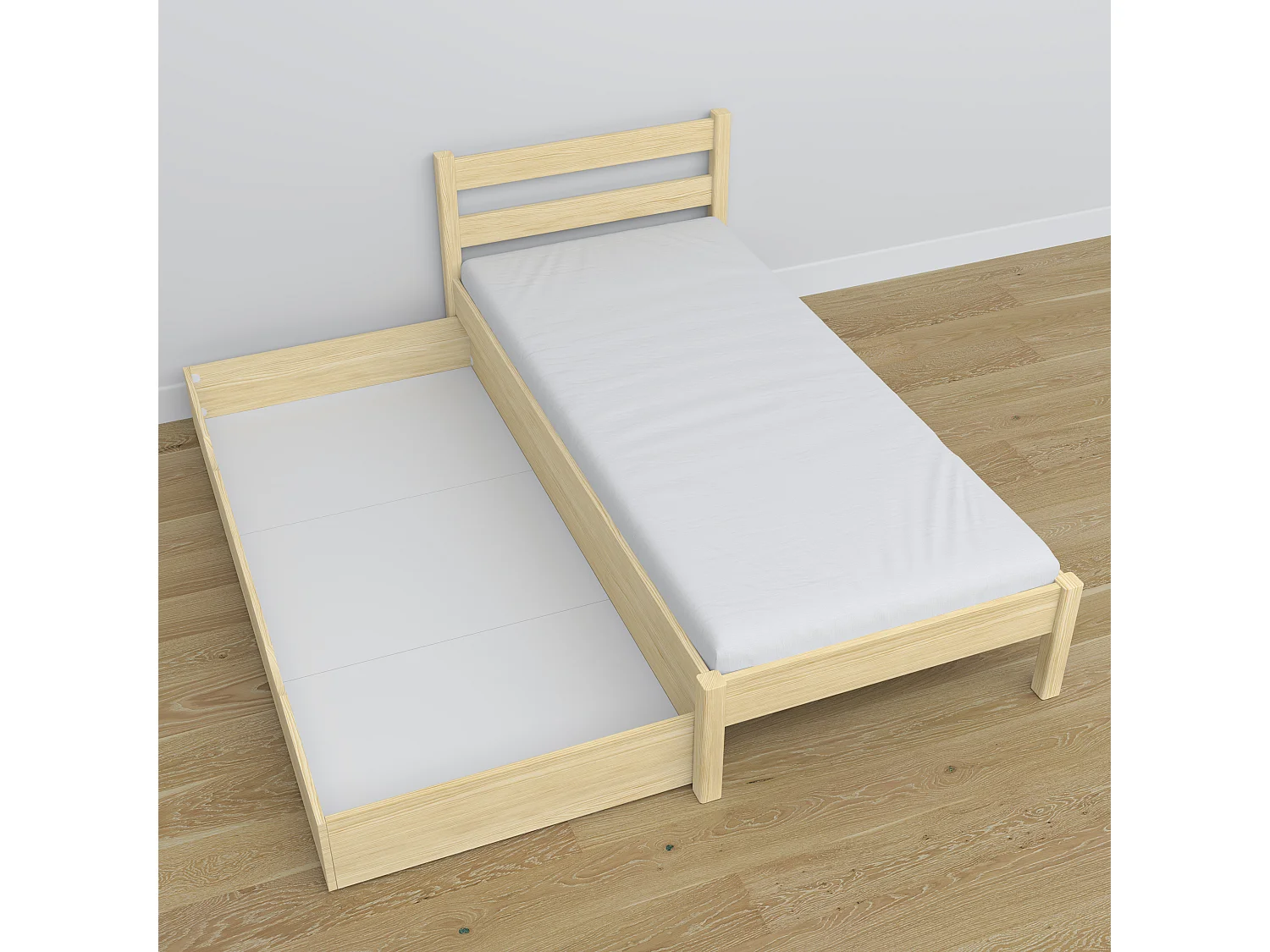 BETT mit Schublade N01 Klare Kiefer 100x180