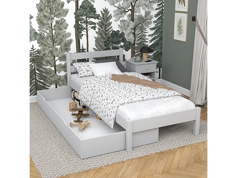 BETT mit Schublade N01 Grau 80x180