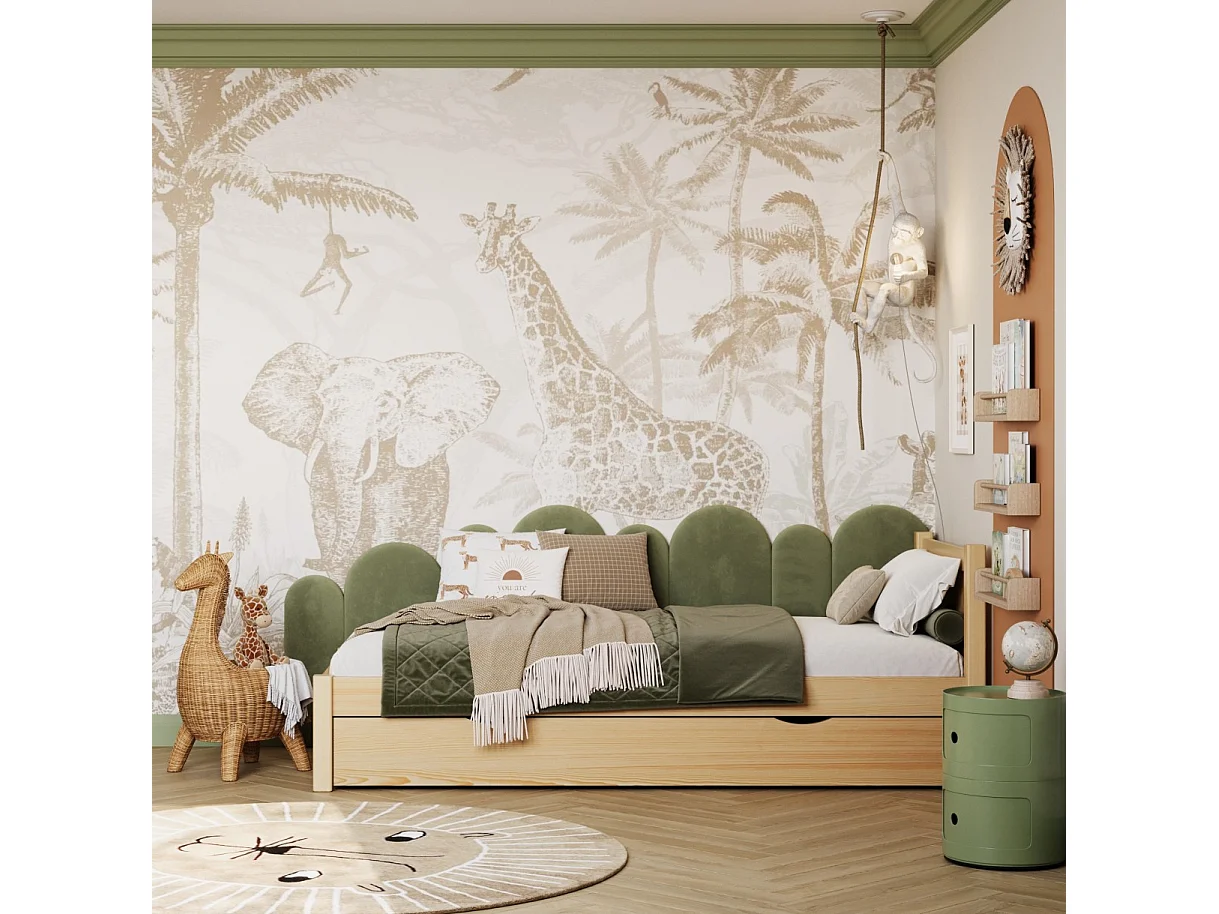 Lit simple en bois - avec tiroir N02 Pin Naturel 100x180