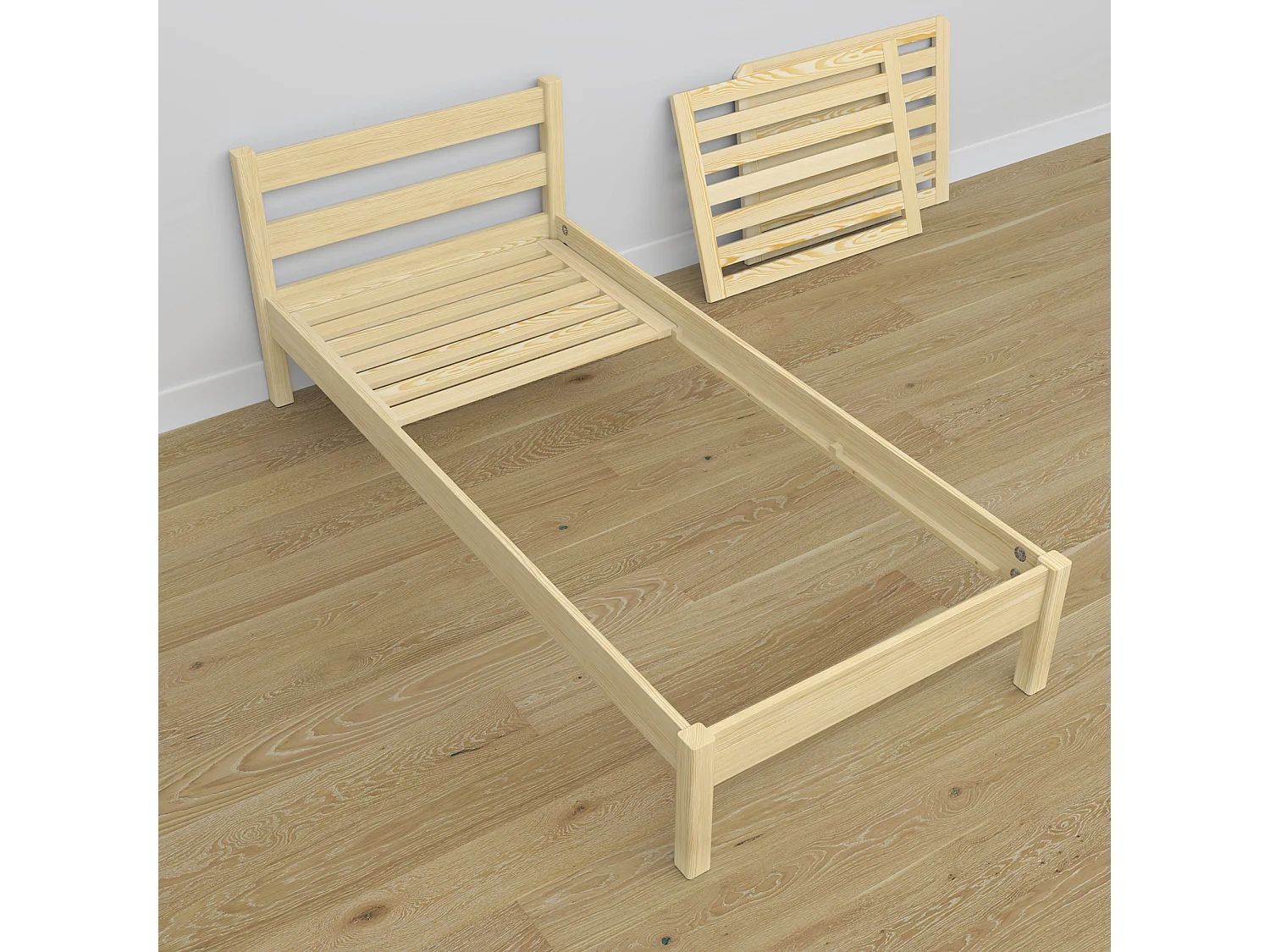 BETT mit Schublade N01 Klare Kiefer 100x200