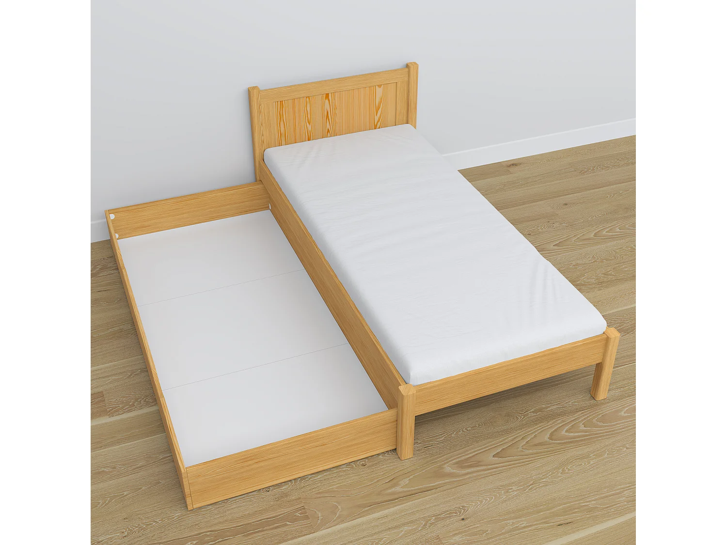 Lit simple en bois - avec tiroir N02 Pin Naturel 100x190