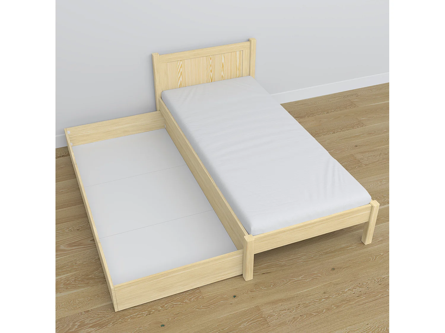 BETT mit Schublade N02 Klare Kiefer 100x200