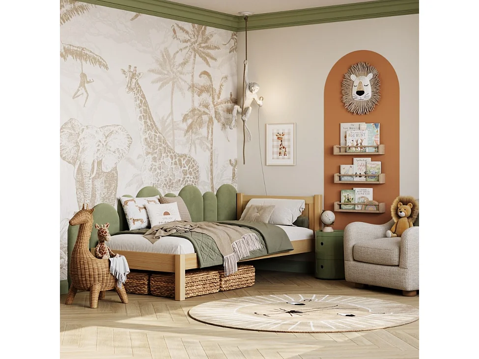 Lit simple en bois N02 Pin Naturel 120x190