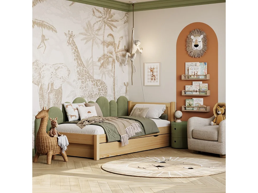 BETT mit Schublade N02 Naturkiefer 100x200