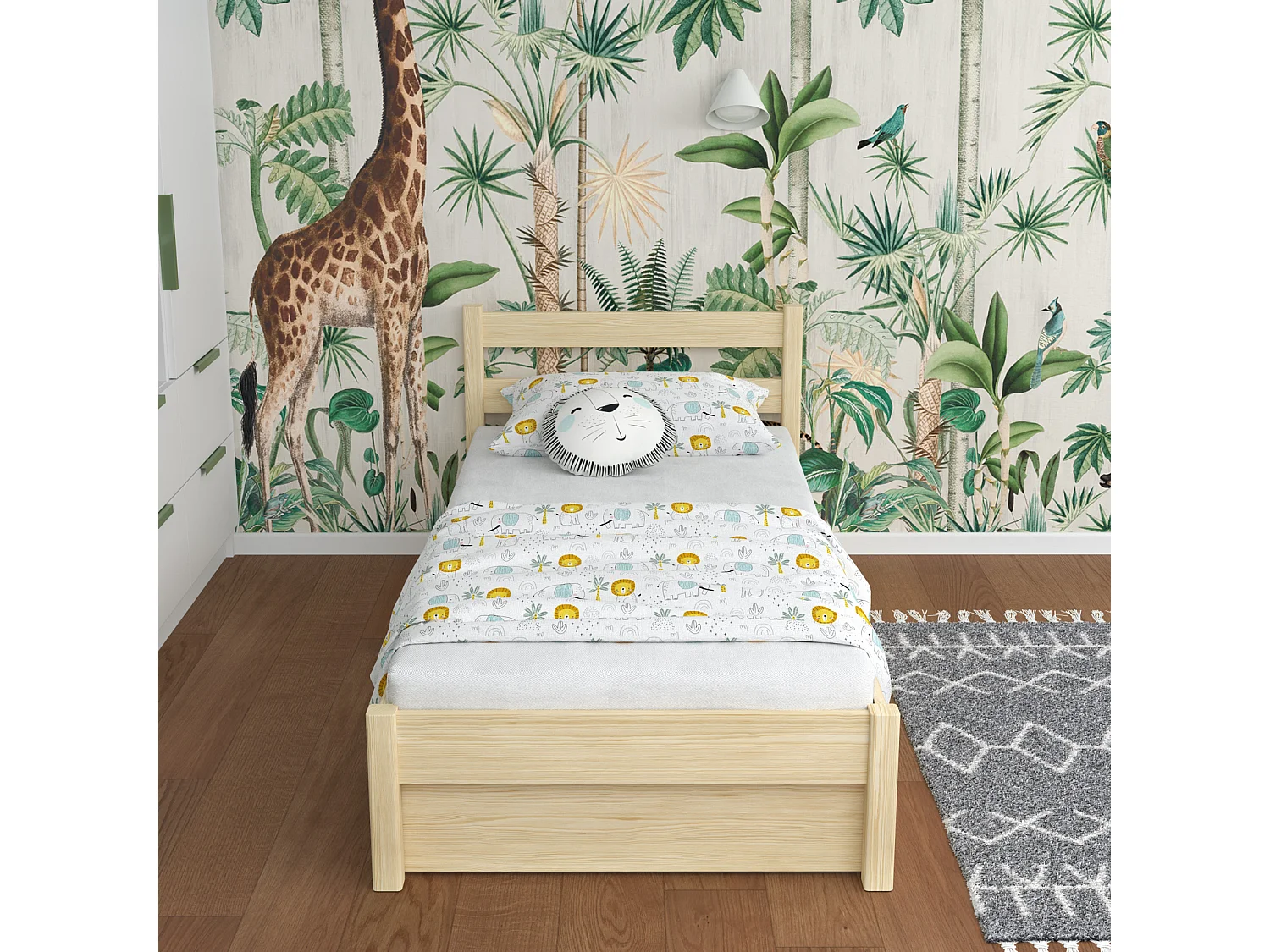 BETT mit Schublade N01 Klare Kiefer 80x200