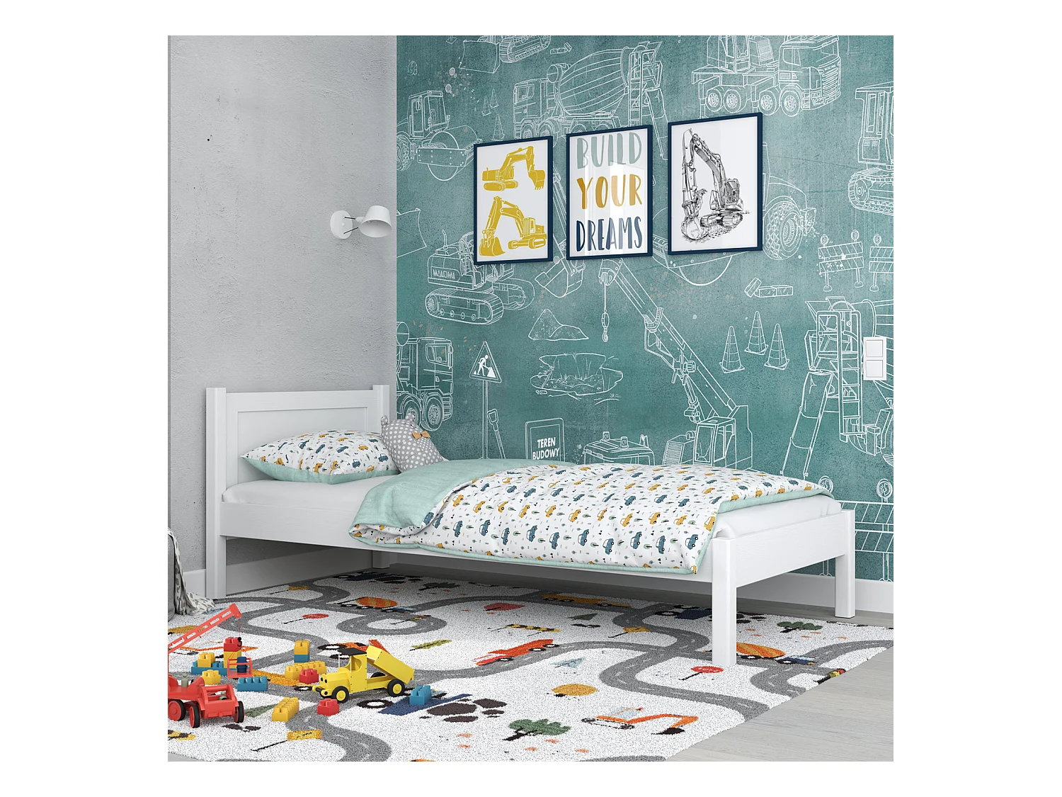 Lit simple en bois N02 Blanc 80x200