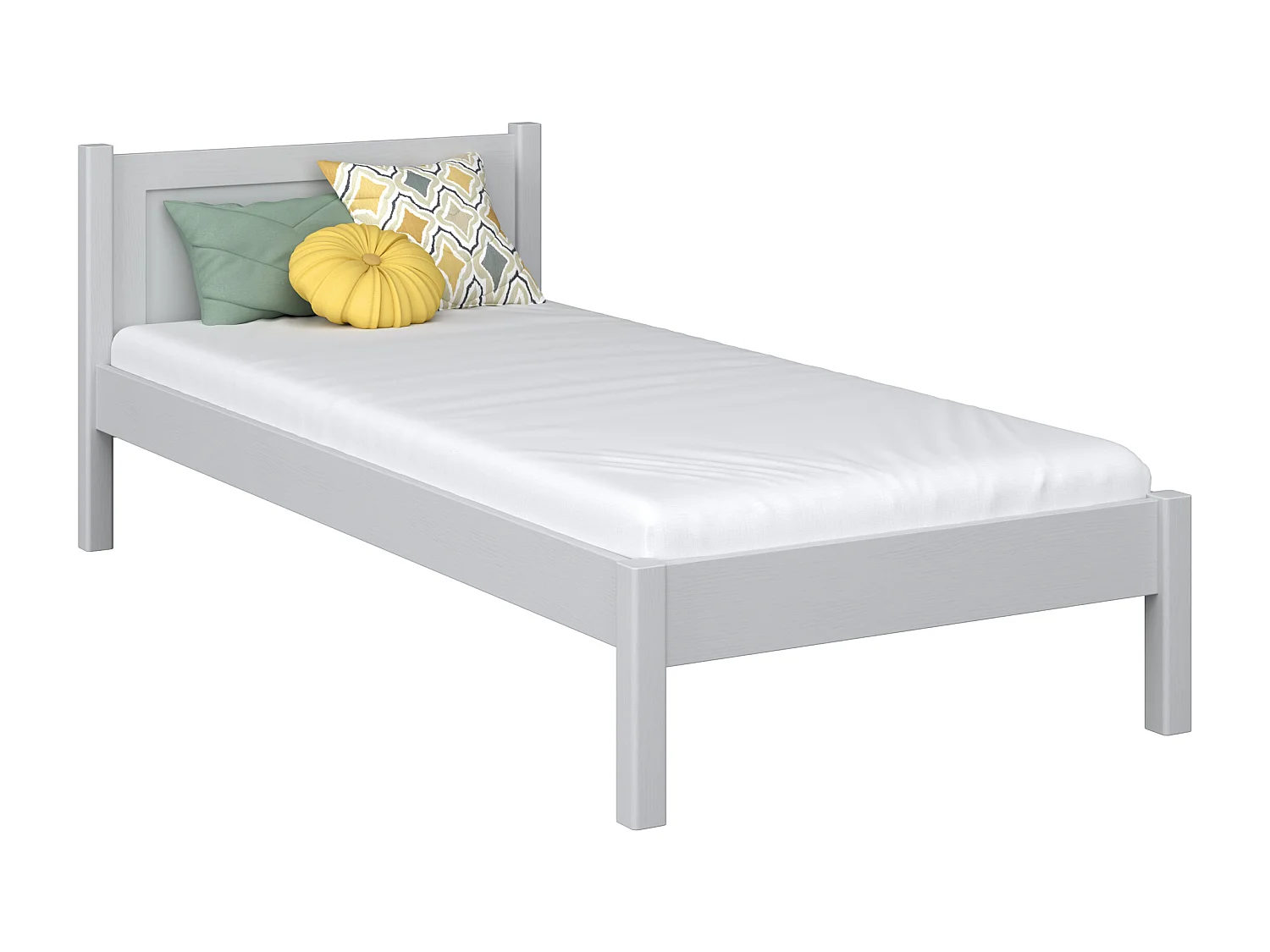 Lit simple en bois N02 Gris 90x180