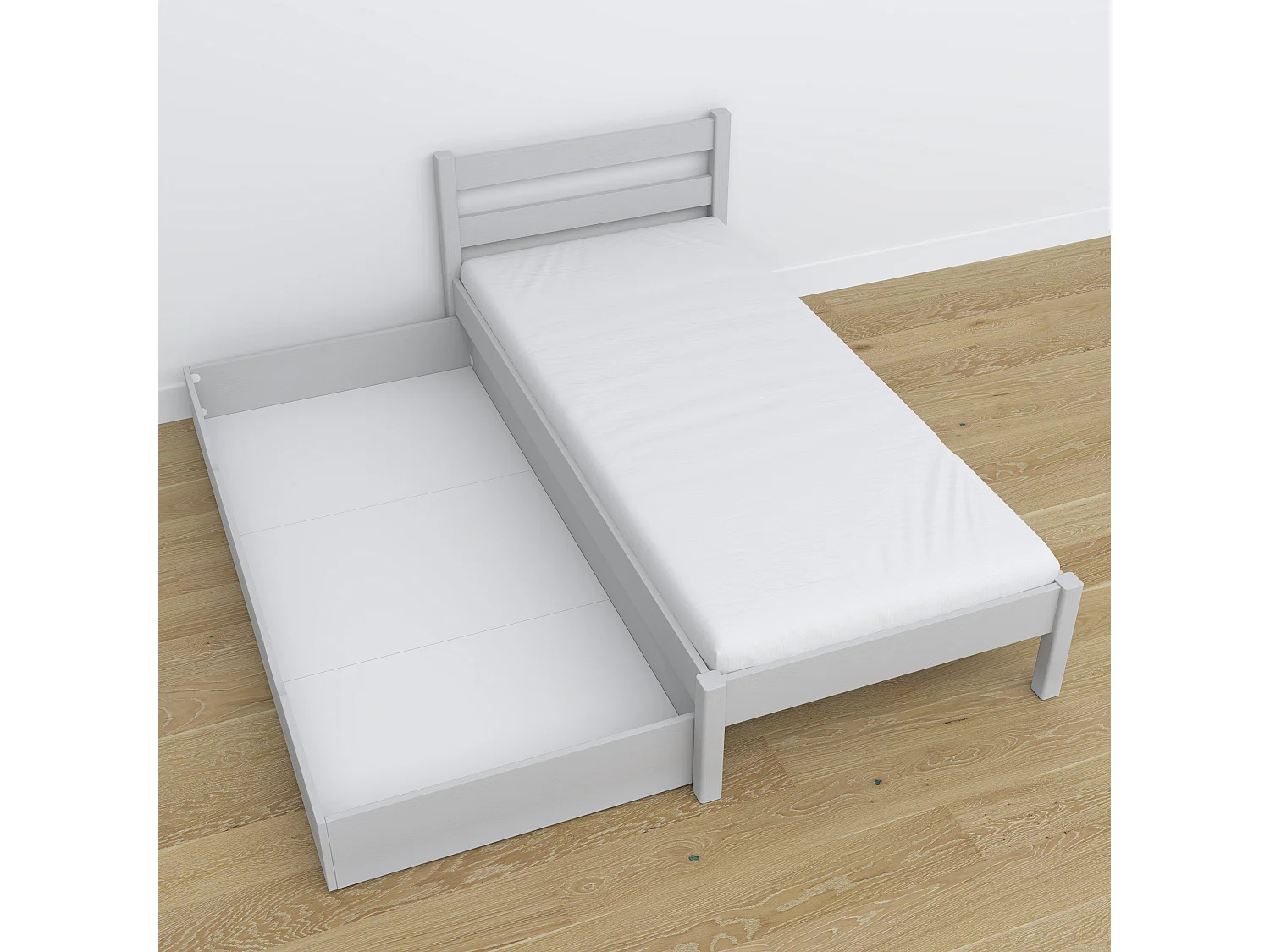 BETT mit Schublade N01 Grau 100x180