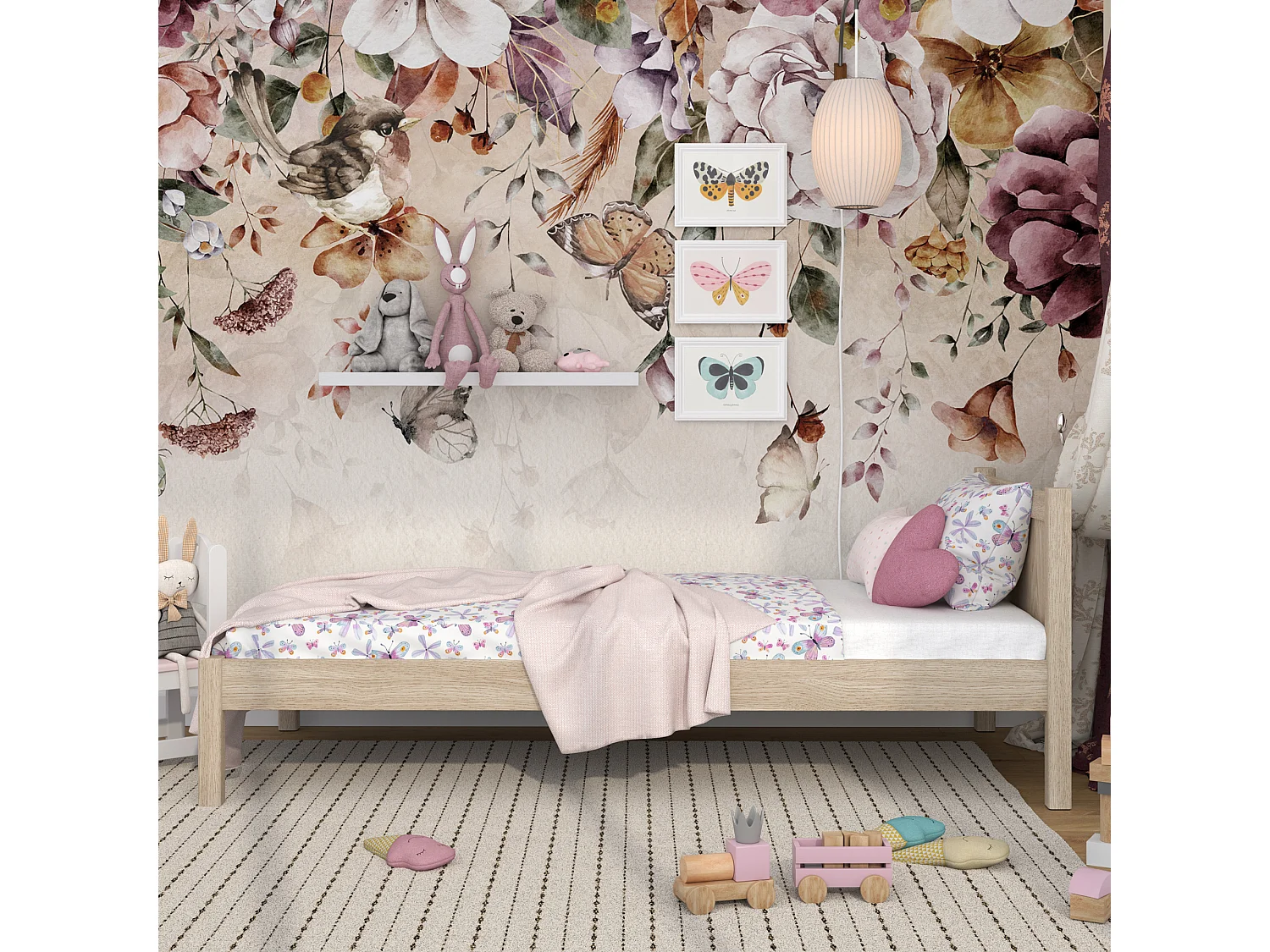 Lit simple en chêne N02 Chêne Blanchi 90x180