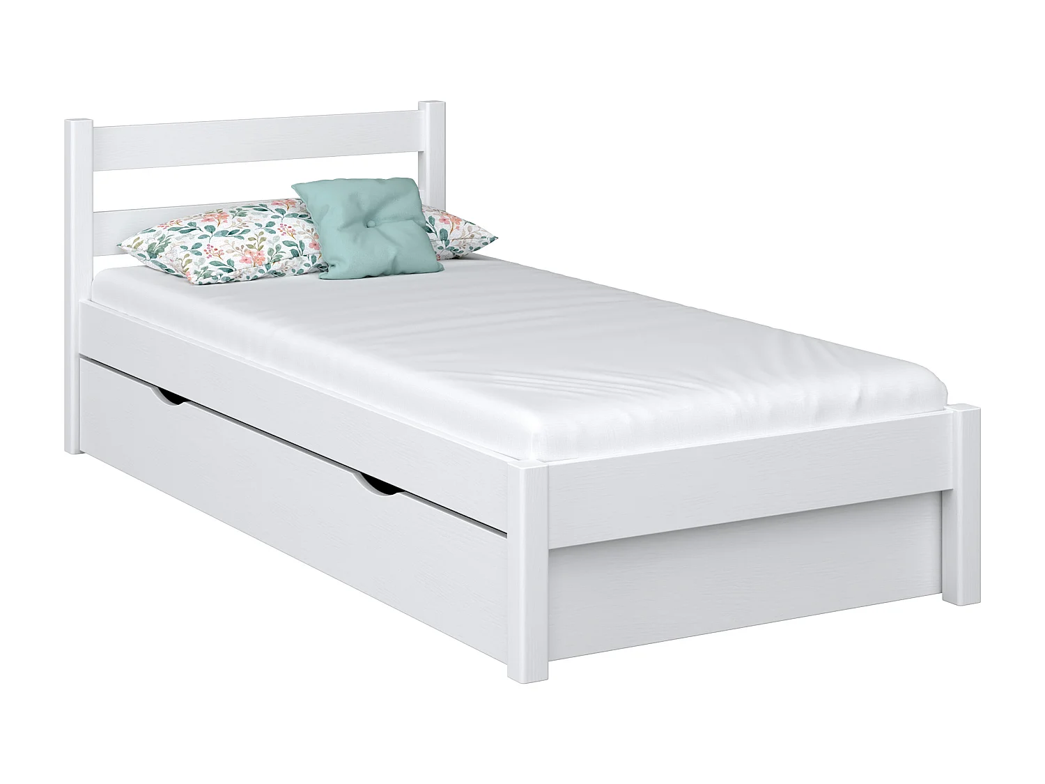 BETT mit Schublade N01 Weiß 120x180