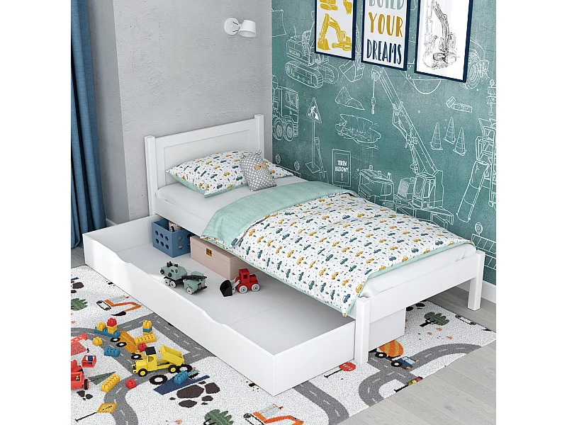 BETT mit Schublade N02 Weiß 120x190