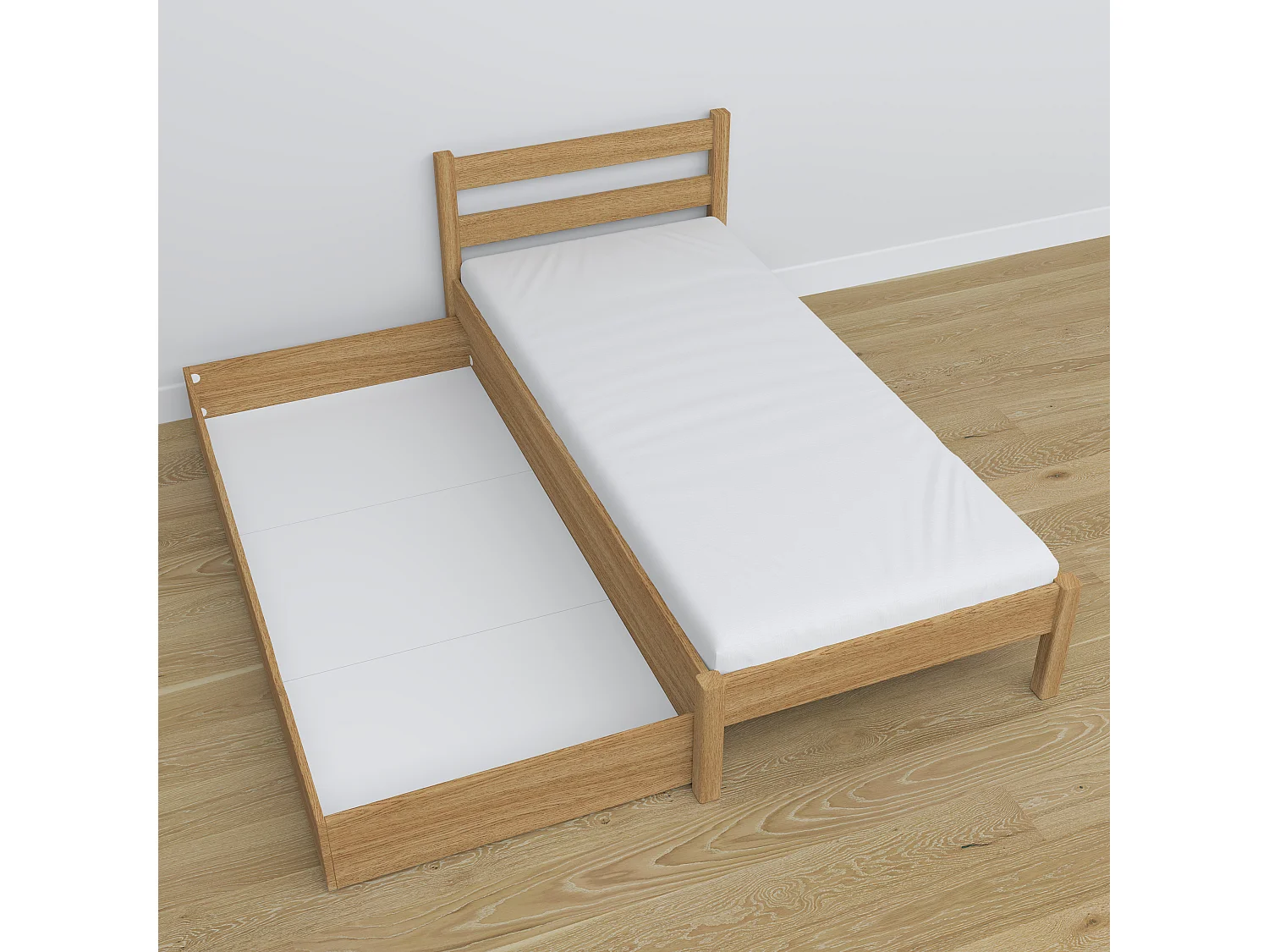 BETT mit Schublade N01 Eiche Natur 90x200