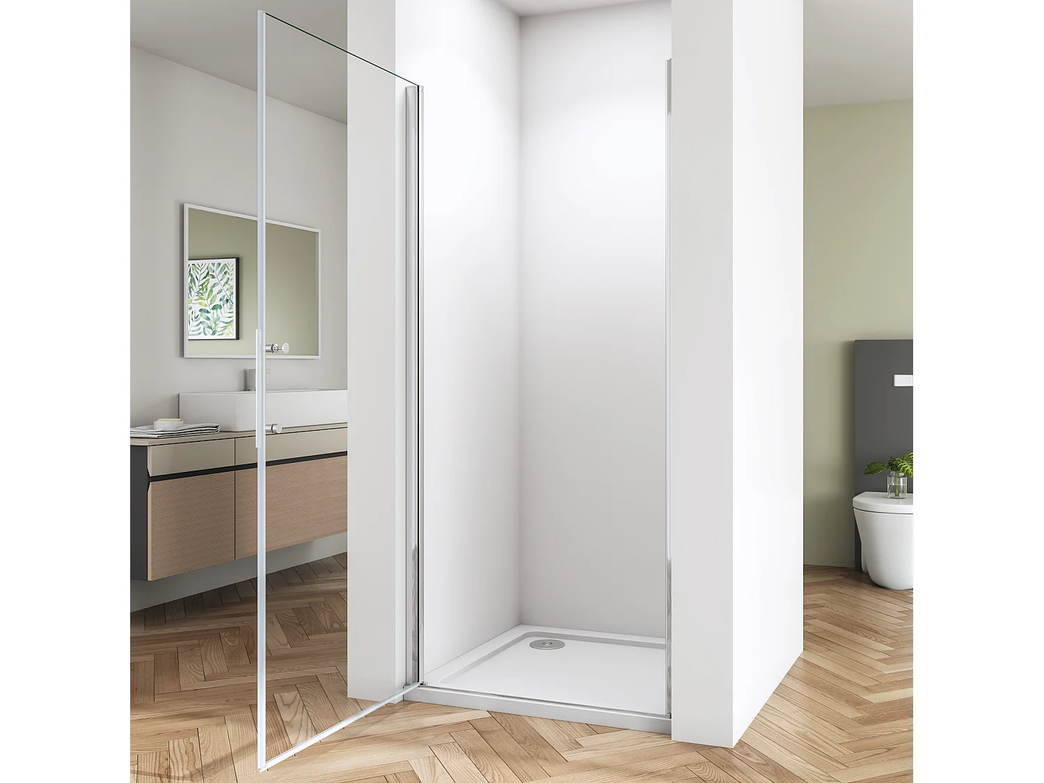 Duschtür Pendeltür Nischentür Duschabtrennung Duschkabine Schwingtür 5mm NaNo ESG 70X185cm