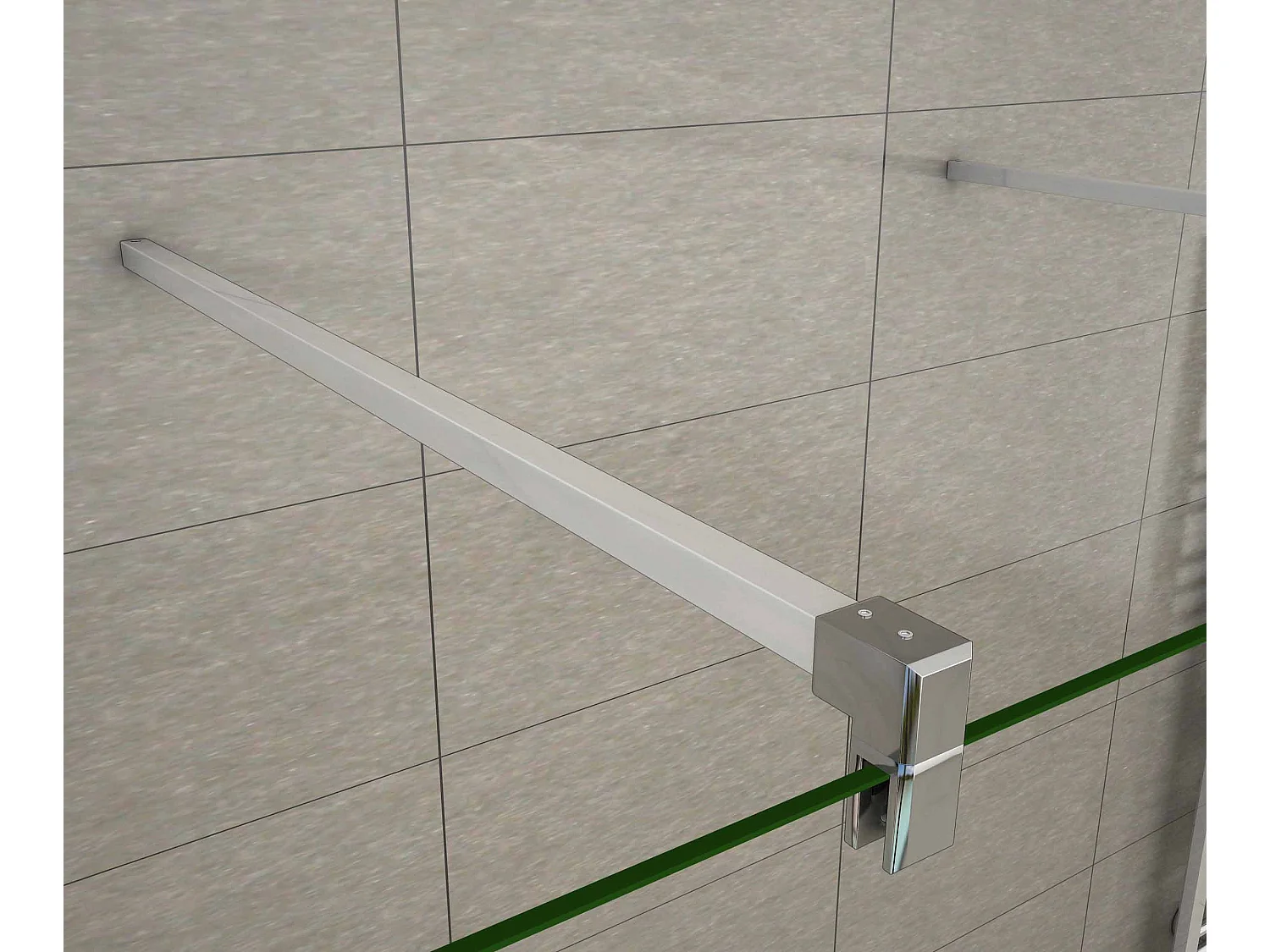 Walk In 8mm Nano ESG Milchglasstreifen Duschabtrennung + F Form:140cm Stabilisatorx2 67.7x200cm