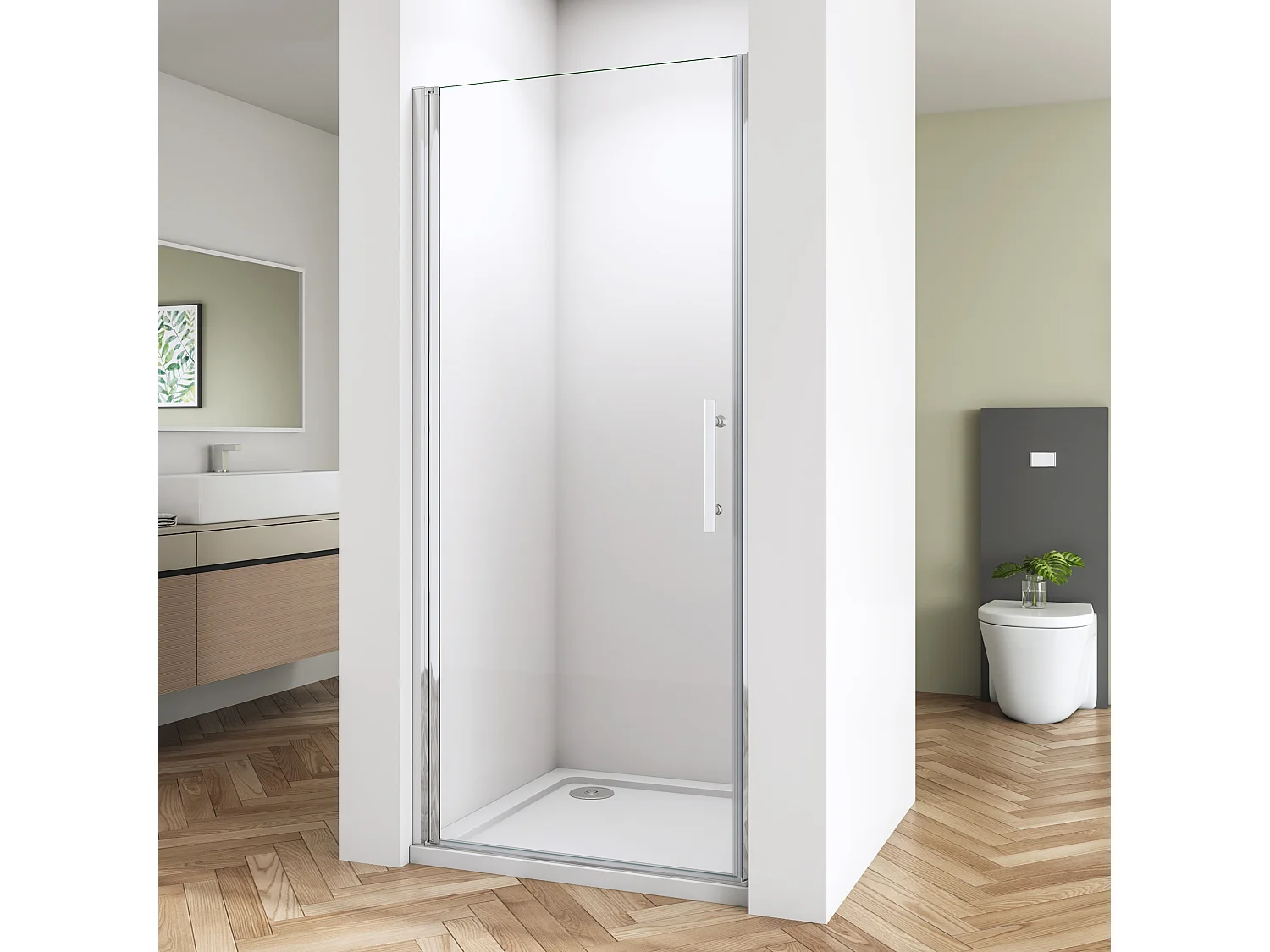 Duschtür Pendeltür Nischentür Duschabtrennung Duschkabine Schwingtür 6mm NaNo ESG 80X195cm