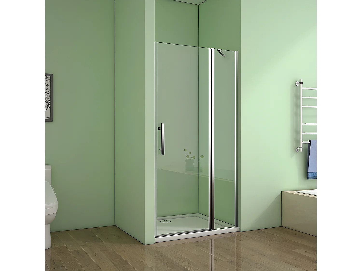 Nischentür Pendeltür Duschtür Schwenktür Duschabtrennung Dusche Duschkabine 100X195cm