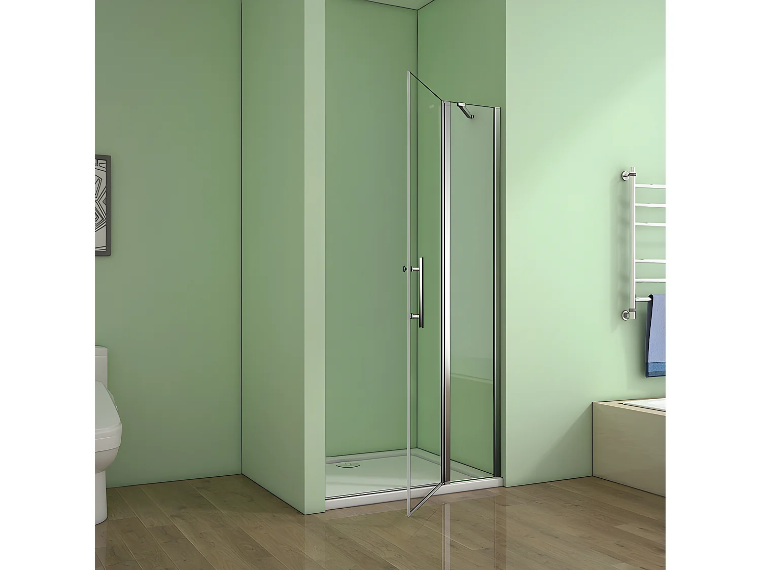 Nischentür Pendeltür Duschtür Schwenktür Duschabtrennung Dusche Duschkabine 100X195cm