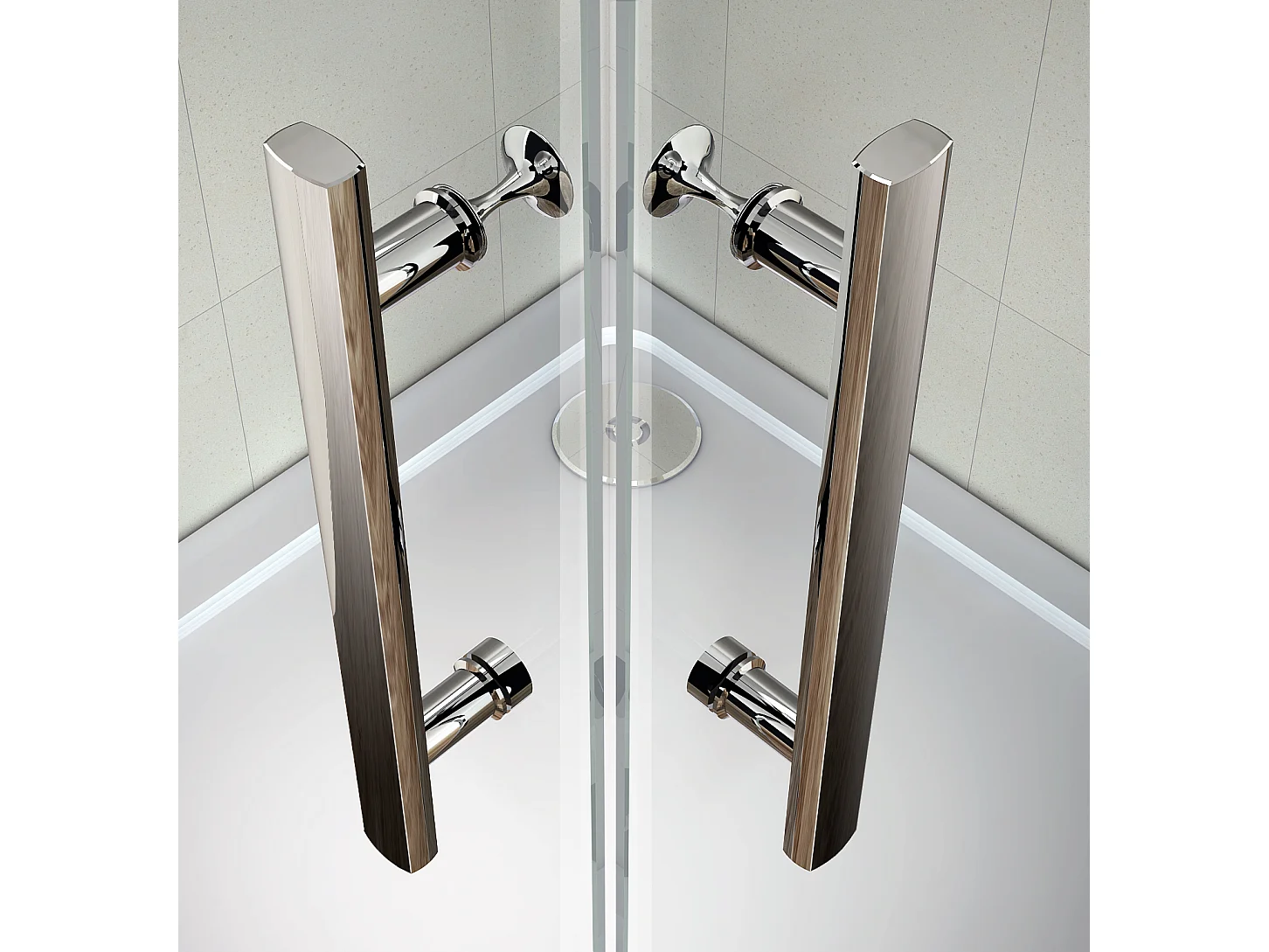 Nische-Duschwand Duschtür Pendeltür ESG-Glas Duschkabinen Höhe 195cm Dusche 90X100cm