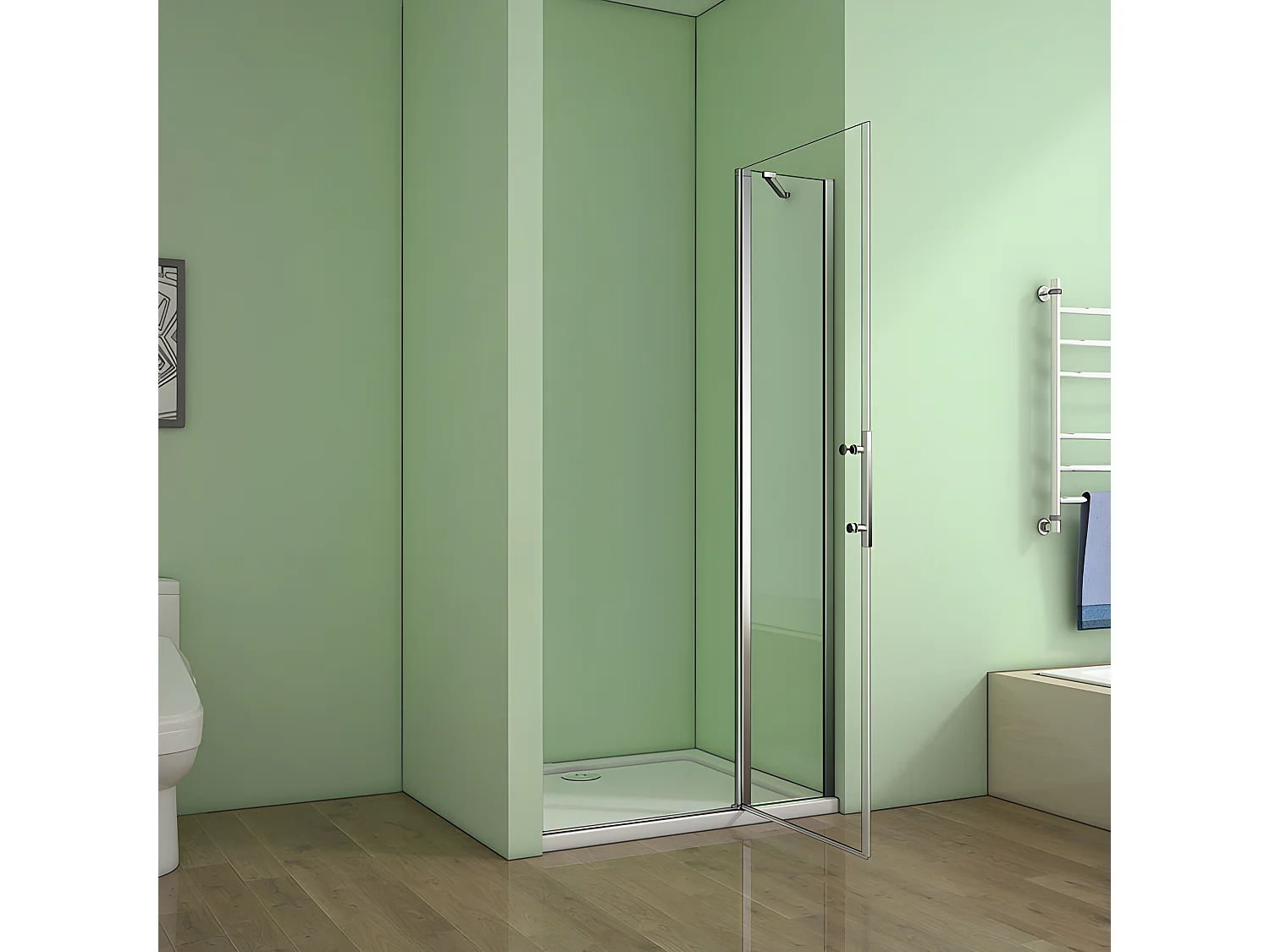 Nischentür Pendeltür Duschtür Schwenktür Duschabtrennung Dusche Duschkabine 120X195cm