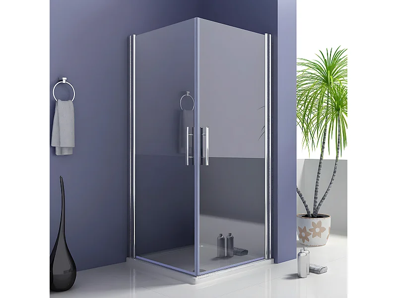 Nische-Duschwand Duschtür Pendeltür ESG-Glas Duschkabinen Höhe 195cm Dusche 80X90cm