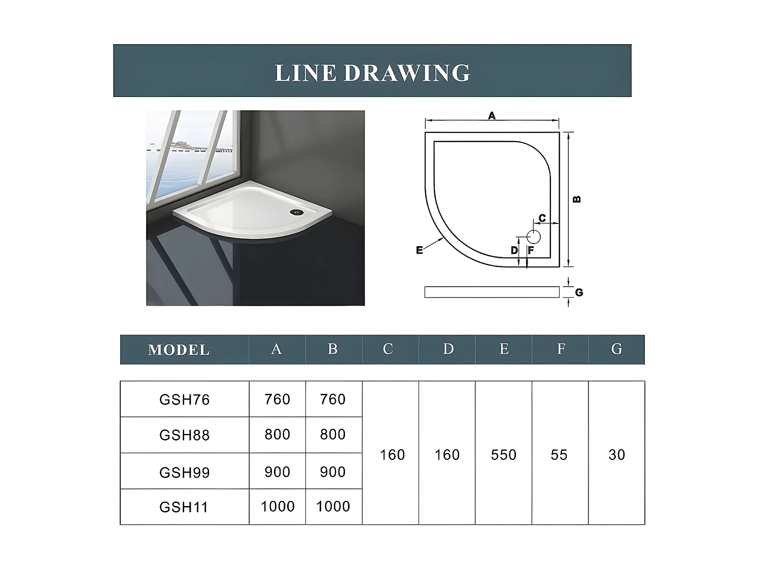 Duschkabine Runddusche Viertelkreis 6mm ESG NANO Glas mit Duschtasse Duschtür 80x80x195cm