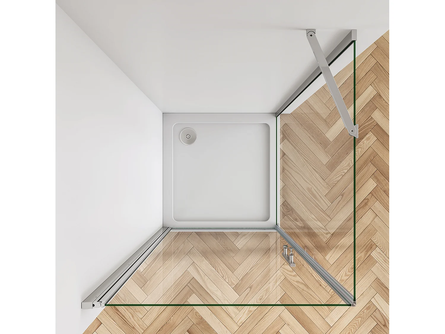 Duschkabine Eckeinstieg Dusche Duschabtrennnung Schwingtür Duschtür 6mm NaNo ESG Glas H 185cm 76X90cm