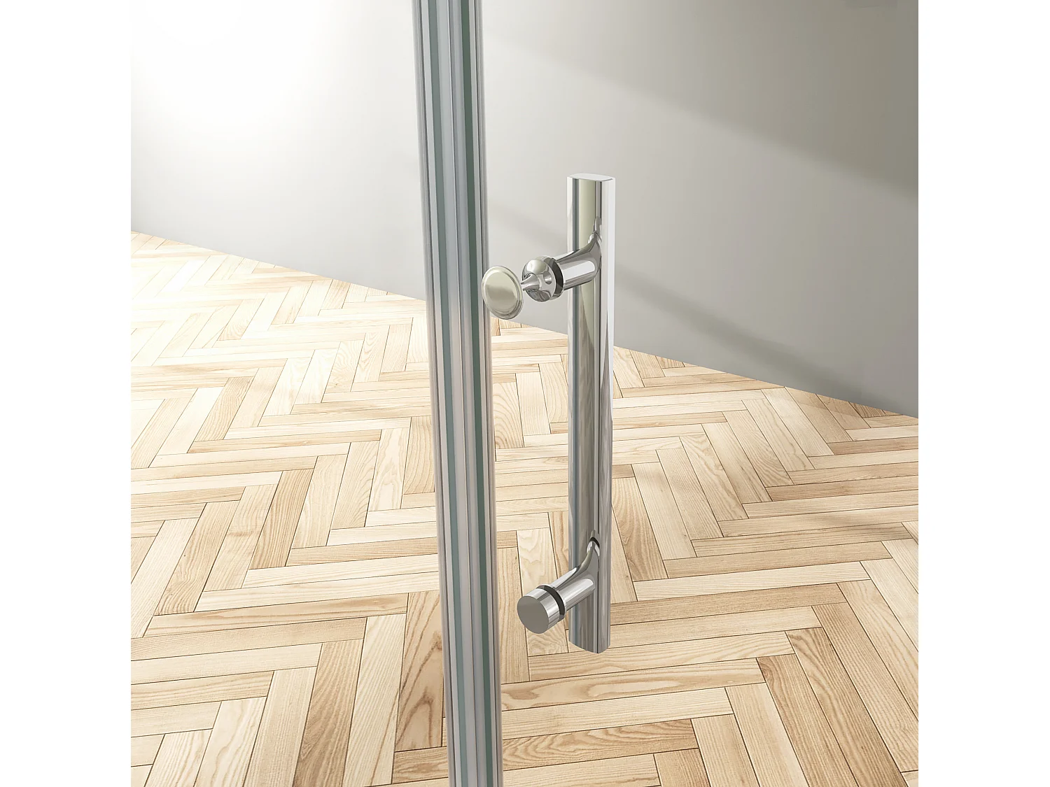 Duschkabine Eckeinstieg Dusche Duschabtrennnung Schwingtür Duschtür 6mm NaNo ESG Glas H 185cm 76X90cm