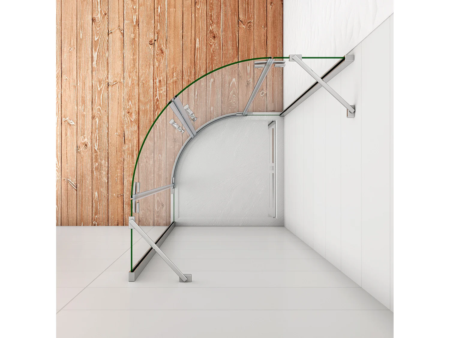 Duschkabine Runddusche Viertelkreis 6mm ESG NANO Glas Duschtür 90x90x195cm