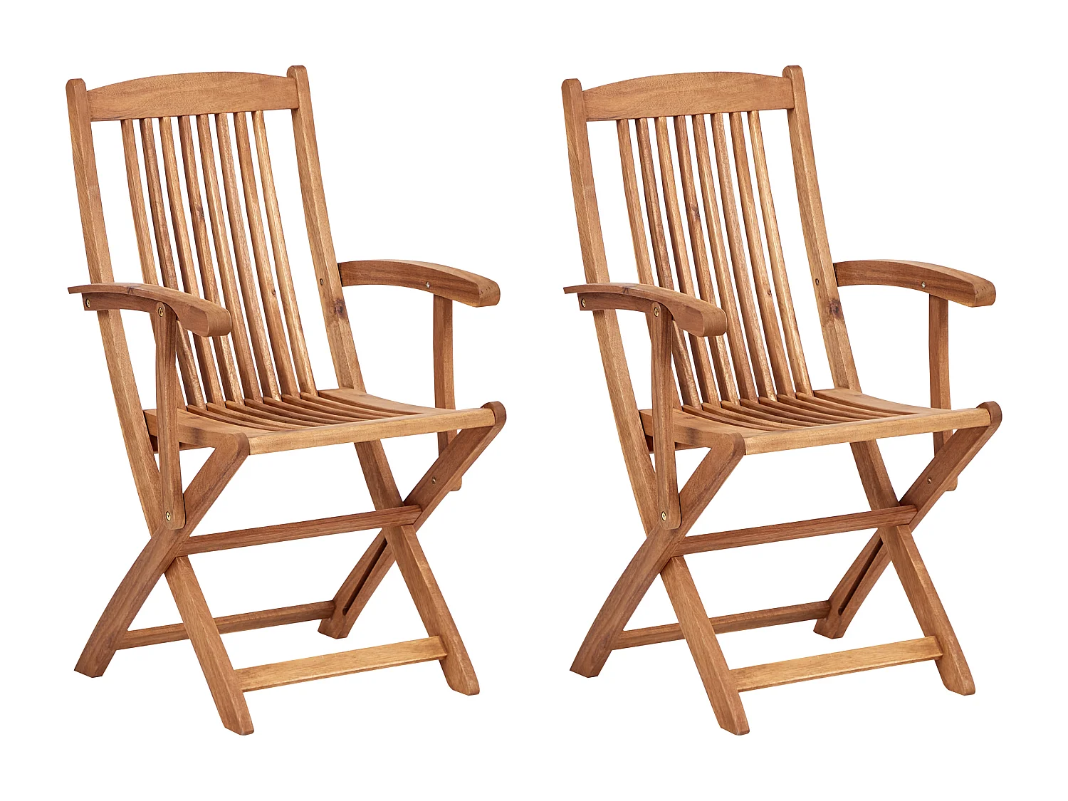 Lot de 2 chaises de jardin MAUI II Acacia Marron clair